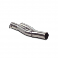 Tubo conexión Y-Pipe Sistema 100% de acero inoxidable, 1 x Ø80 mm -> 2 x Ø60 mm -> 1 x Ø76 mm - Solo kit completo BMW E46 Compac