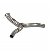 Tubo central "Y-Pipe" Sistema 100% de acero inoxidable, sobredimensionado Ø80 mm, para los silenciadores traseros de serie (tamb