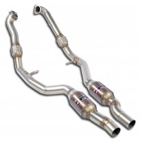 Catalizador metalico delantero derecho-izquierdo Sistema 100% de acero inoxidable, tamaño extragrande 2 x Ø65 mm -> 2 x Ø60 mm A