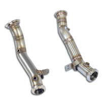Downpipe kit Derecho-Izquierdo (Reemplaza catalizador) Sistema 100% de acero inoxidable, sobredimensionado 2 x Ø65 mm -> 2 x Ø60