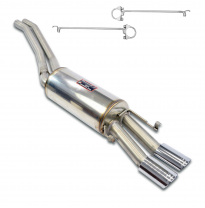 Mid-pipe kit + rear muffler, oval tips 90x70For AMG wide body rear bumper Sistema "Cat.-back" 100% de acero inoxidable - Solo ki