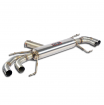 Silencioso trasero "Sport" Sistema de escape trasero 100% acero inoxidable, sobredimensionado Ø76 mm, para parachoques trasero "
