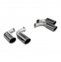 Colas de escape Derecha-Izquierda OO100 "Gun Metal Grey" Sistema 100% de acero inoxidable para el escape central de serie - Solo