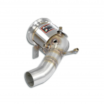 Tubo de escape derecho + catalizador metálico (elimina el filtro de partículas de gasolina) Sistema 100% de acero inoxidable POR
