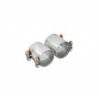 Kit tubos conexión adaptadores Sistema "Racing" 100% acero inoxidable, 2 x Ø70 mm - Para tubos de escape OEM - Solo kit completo