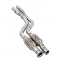 Convertidor catalítico metálico delantero derecho - izquierdo + "X-Pipe" Sistema 100% de acero inoxidable - Solo kit completo AL