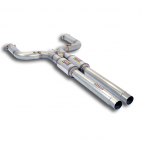 Silencioso trasero Derecho-Izquierdo "H-Pipe" Silenciador central 100% acero inoxidable, sobredimensionado 2 x Ø70 mm - Para la