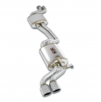 Tubo central + Silencioso trasero 90x70   100% acero inoxidable, sistema "Cat.-Back", 2 x Ø54 mm MERCEDES C124 E 34 AMG '88 -> '