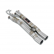 Tubo en H central Sistema de escape doble "Cat.-back" 100% de acero inoxidable - Para el parachoques trasero original + tubos de