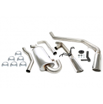 Sistema de acero inoxidable TA Technix Duplex Tubo de escape: 1*1x100 mm izquierdo y derecho, redondo / enrollado con aprobación