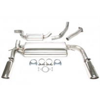 Sistema de acero inoxidable TA Technix Duplex Tubo de escape: 1*1x100 mm izquierdo y derecho, redondo / enrollado con aprobación