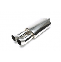 TA Technix inox sport silenciador trasero universal 2 x 76mm DTM redondo / afilado  acero inoxidable pulido Universalmente utili