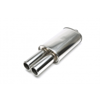 Silenciador trasero TA Technix inox sport universal 2 x 76mm redondo / embridado  acero inoxidable pulido Universalmente utiliza