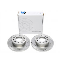 TA Technix Sport Brake Disc Set Eje delantero Performado + Slotted oem-Comparison Número: ZF 07 568 440, ZF 93 500 520, 4246 N5,