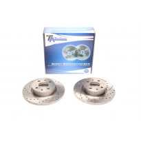 TA Technix Sport Brake Disc Set perforado + ranurado OEM Número de parte: 82434169  fits for: Fiat Croma (154) 1600,My.12.85 - 1