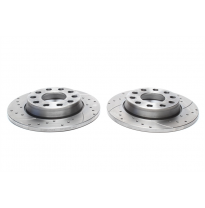 TA Technix sport brake disc set eje trasero perforado + ranurado OEM número de comparación: 8E0615601D, 8E0615601Q  aptos para: