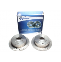 Juego De Discos De Freno Deportivos Ta Technix Eje Trasero Perforado + Ranurado Oem-Vergleichsnummer: 58411-1c800  Aptos Para: H