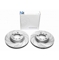 TA Technix sport brake disc set front axle perforated + slotted + internally ventilated OEM- Comparison number: 99635140902, 996