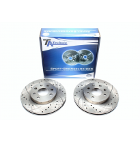 Juego de discos de freno TA Technix Sport eje delantero perforado + ranurado + ventilado internamente#Número de pieza ZOEM: 9628