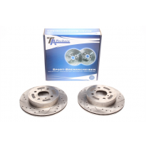 Juego De Discos De Freno Deportivos Ta Technix Eje Delantero Perforado + Ranurado + Ventilado Internamente#número De Comparación