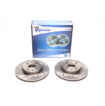 TA Technix sport brake disc set front axle perforated + slotted + internally ventilated OEM comparison number: 0046445005, 00608