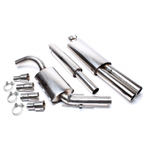 Sistema de acero inoxidable TA Technix Tubo de escape: 2x76 mm redondo+bridado con aprobación CE e1-0310525  Valido para: VW Gol