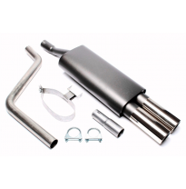 Silenciador trasero deportivo TA Technix 2x76mm redondo + embridado con homologación CE e1-0210134  Valido para: VW Polo, Type 8