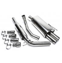 Sistema de acero inoxidable TA Technix Tubo de escape: 2x76 mm redondo + embridado con homologación CE e1-0310796  Valido para: