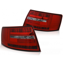 Pilotos Traseros Led Audi A6 C6 Sedan 04.04-08 Red White Led Bar 6-Pin