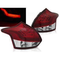 Pilotos Traseros Led Ford Focus 3 11-10.14 Hatchback Rojo/Blanco Led Bar