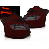 Pilotos Traseros Led Ford Focus 3 11-10.14 Hatchback Rojo Ahumado Led Bar Intermitentes Dinamicos