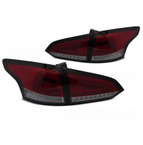 PILOTOS TRASEROS LED AHUMADOS ROJOS INTERMITENTE DINAMICO compatibles con FORD FOCUS MK 3 SW 11-18