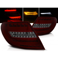 Pilotos Traseros Led Mercedes C-Klasa W204 Sedan 07-10 Rojo Ahumado Led Bar