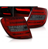 Pilotos Traseros Led Mercedes C-Klasa W204 Kombi 07-10 Rojo Ahumado Led Bar