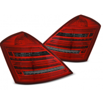 PILOTOS TRASEROS LED ROJO AHUMADO INTERMITENTE DINAMICO W222 LOOK PARA MERCEDES W221 S-KLASA 05-09