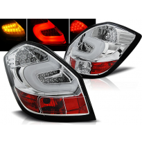 Pilotos Traseros Led Skoda Fabia Ii 07-06.14 Cromado Led Bar