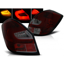 Pilotos Traseros Led Skoda Fabia Ii 07- 06.14 Rojo Ahumado Led Bar