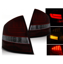 Pilotos Traseros Led Skoda Octavia Ii Sedan 03.04- Rojo Ahumado Led Bar