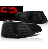 Pilotos Traseros Led Vw Golf 7 13- Ahumado Negro Led Bar