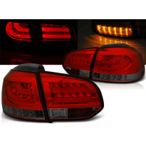 Pilotos Traseros Led Vw Golf 6 10.08-12  Rojo Ahumado Led Bar