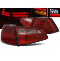 Pilotos Traseros Led Vw Golf 7 13- Rojo/Blanco Led Bar