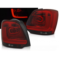 Pilotos Traseros Led Vw Polo 09-13 Rojo Ahumado Led Bar
