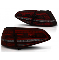 Pilotos Traseros Led Vw Golf 7 13-17 Red Smoke Led Gti Look-Intermitente Dinamico