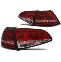 Pilotos Traseros Led Vw Golf 7 13-17 Red White Led Gti Look-Intermitente Dinamico