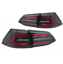 PILOTOS TRASEROS LED NEGRAS CON INTERMITENTE DINAMICO ROJO aptas para VW GOLF 7 13-17 SW