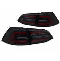 PILOTOS TRASEROS LED NEGROS AHUMADOS CON INTERMITENTE DINAMICO ROJO aptos para VW GOLF 7 13-17 SW