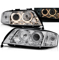 Faros Delanteros Angel Eyes Audi A6 10.99-06.01 Cromados