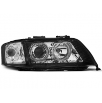 Faros Delanteros Angel Eyes Audi A6 06.01-05.04 Fondo Negro