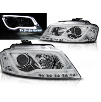 Faros Delanteros Luz Diurna Audi A3 8p 08-12 Cromado Tube Light Tru Drl Ece-R87
