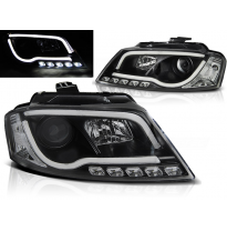 Faros Delanteros Luz Diurna Audi A3 8p 08-12 Negro Tube Light Tru Drl Ece-R87